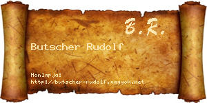 Butscher Rudolf névjegykártya